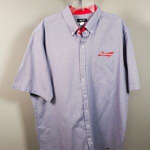 Finity Blue Button Down Shirt with Red Details